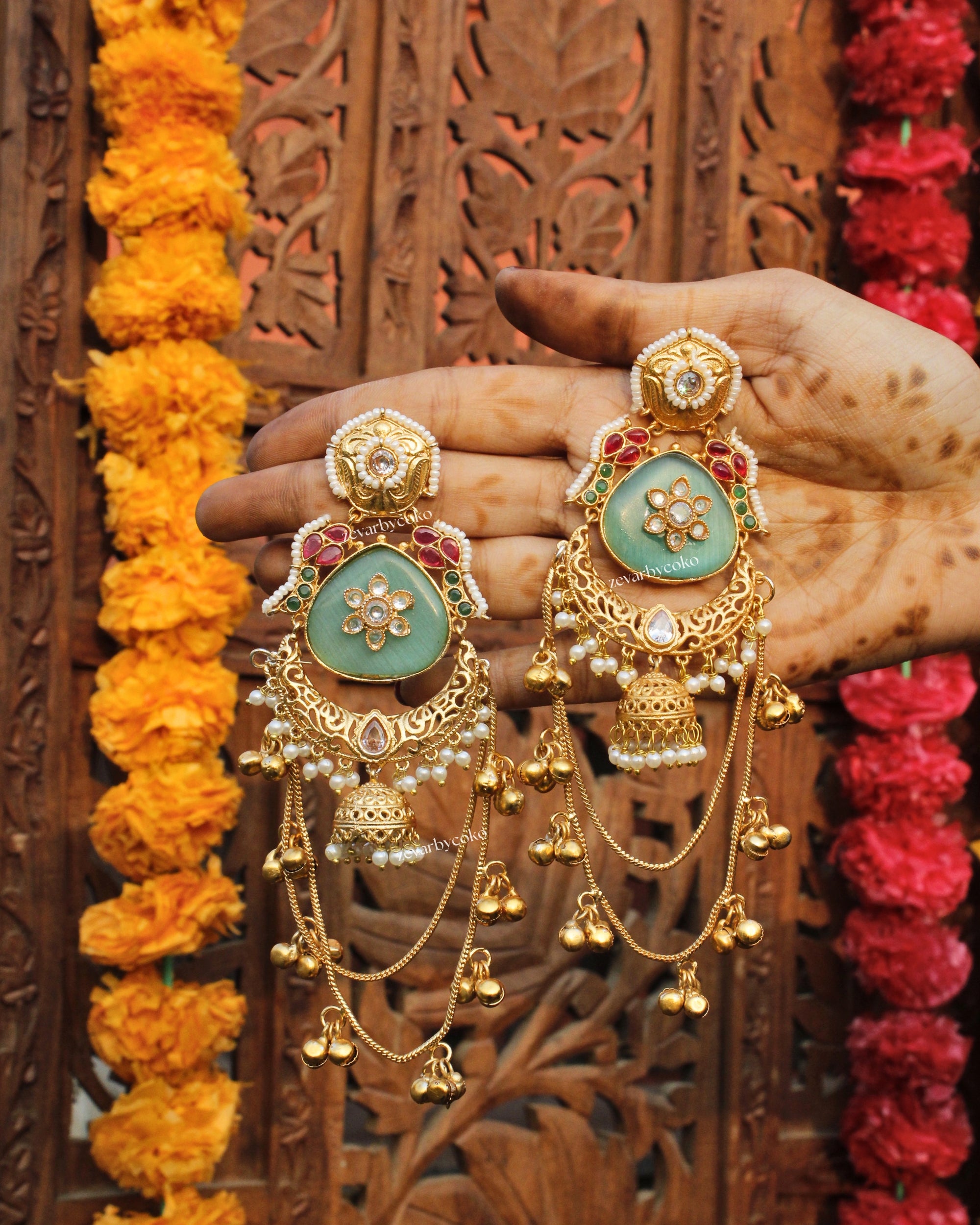 Aadhya Kashmiri Brass Jhumka Earrings