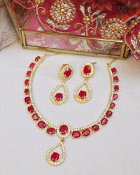 COKO's American Diamond Zircon Necklace set - Vanita