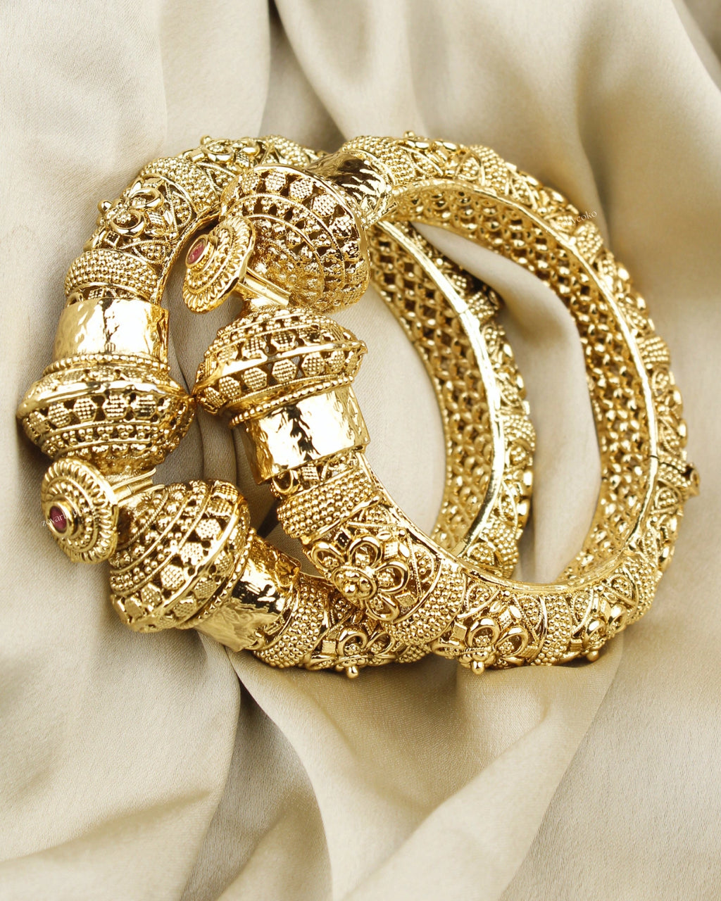 COKO's Rajwada Statement Kada Set of 2- Miran