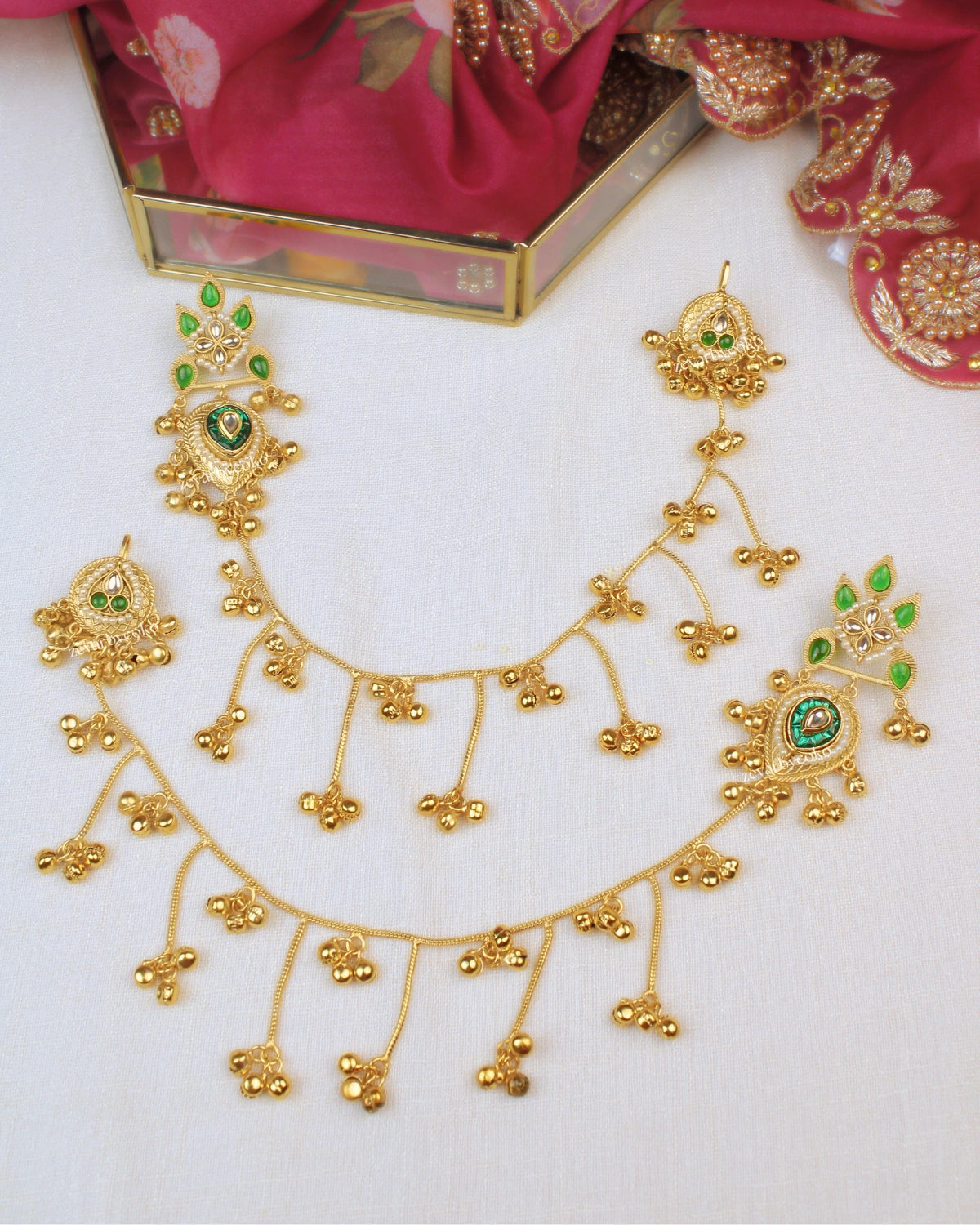 Bhavana Kashmiri  Kaanchain Jhumka Earrings
