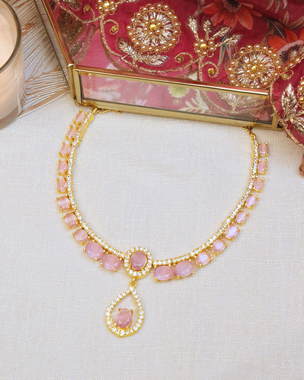 COKO's American Diamond Zircon Necklace set - Vanita