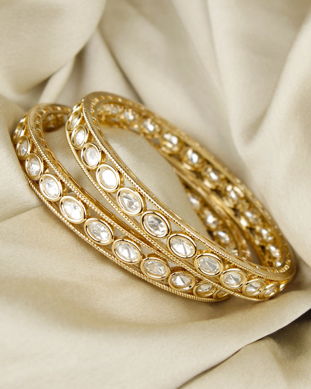COKO's Moissanite Polki Bangles Set of 2 Mita