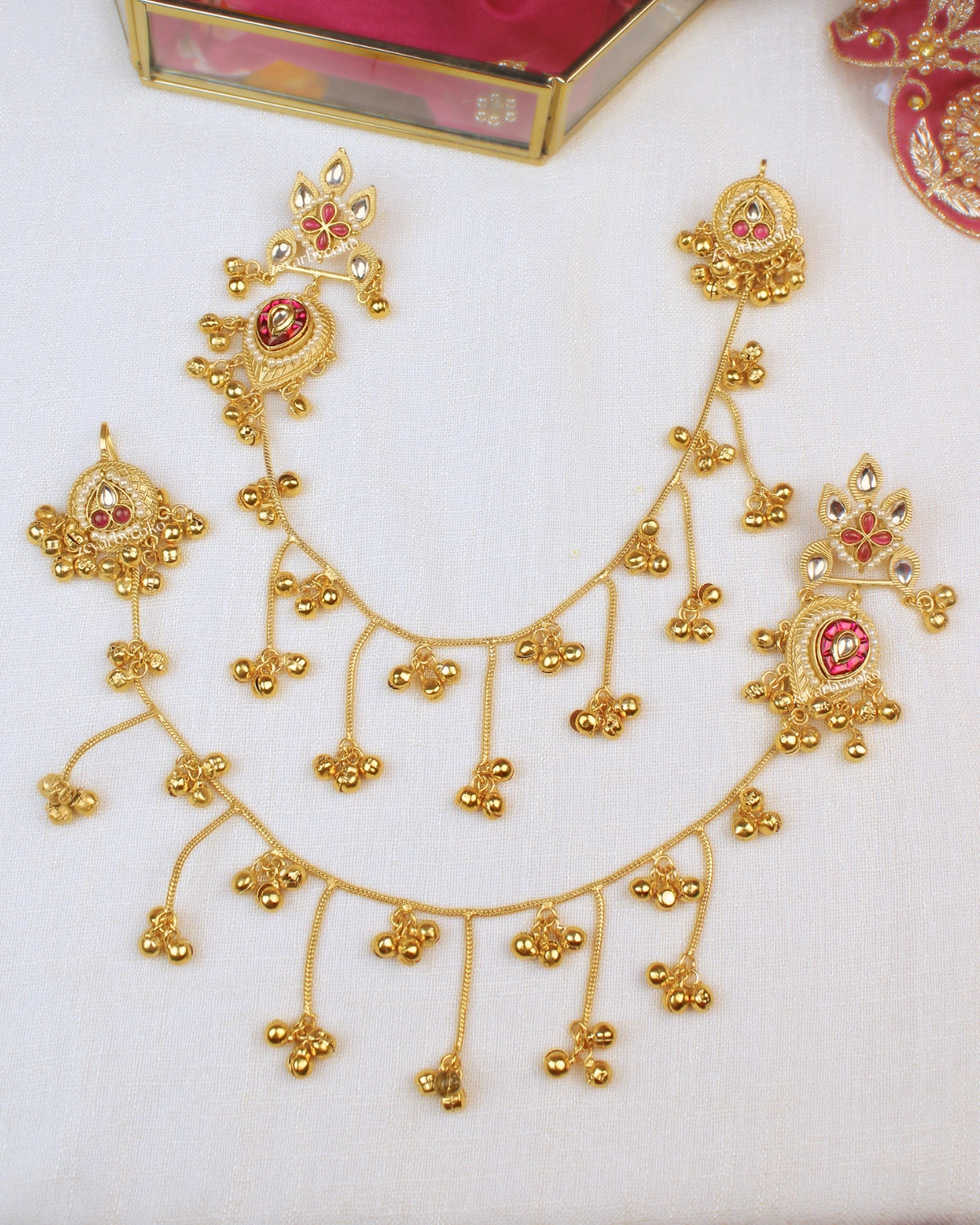 Bhavana Kashmiri  Kaanchain Jhumka Earrings