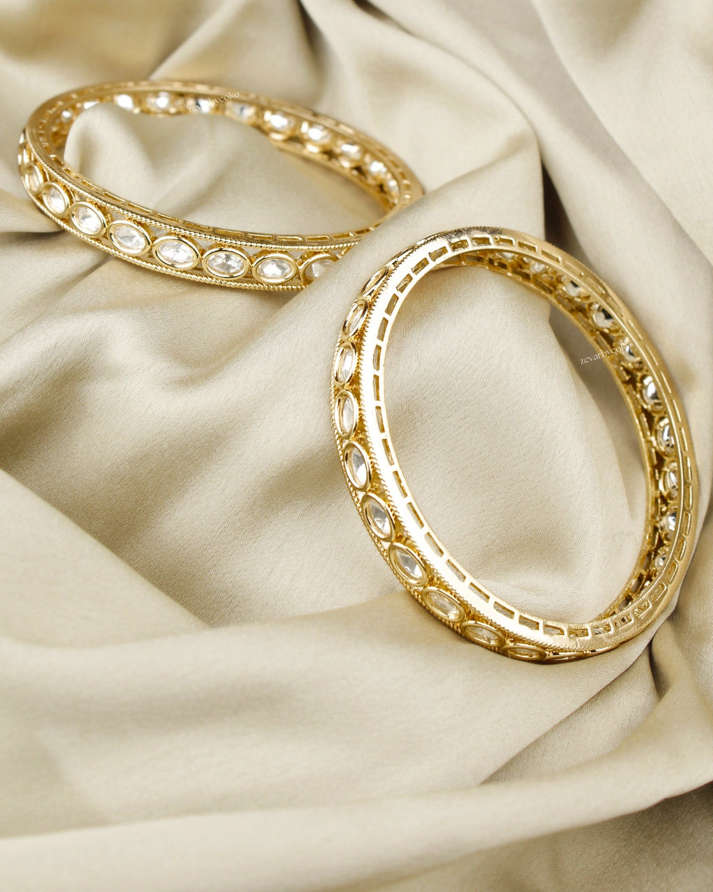 COKO's Moissanite Polki Bangles Set of 2 Mita