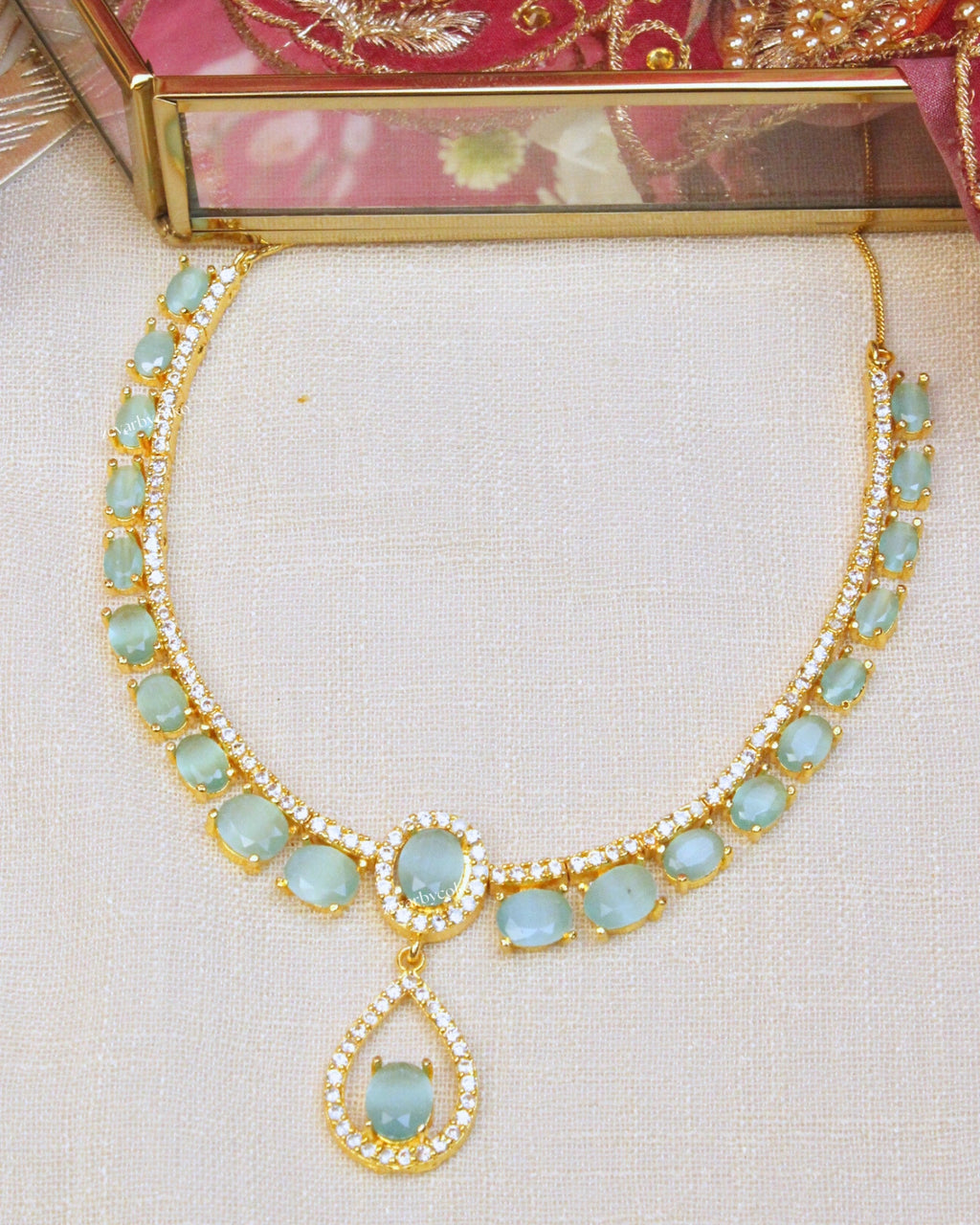 COKO's American Diamond Zircon Necklace set - Vanita