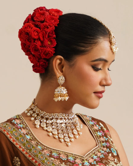 COKO's Kundan Studded Beaded Bridal Jewellery Set- Svara