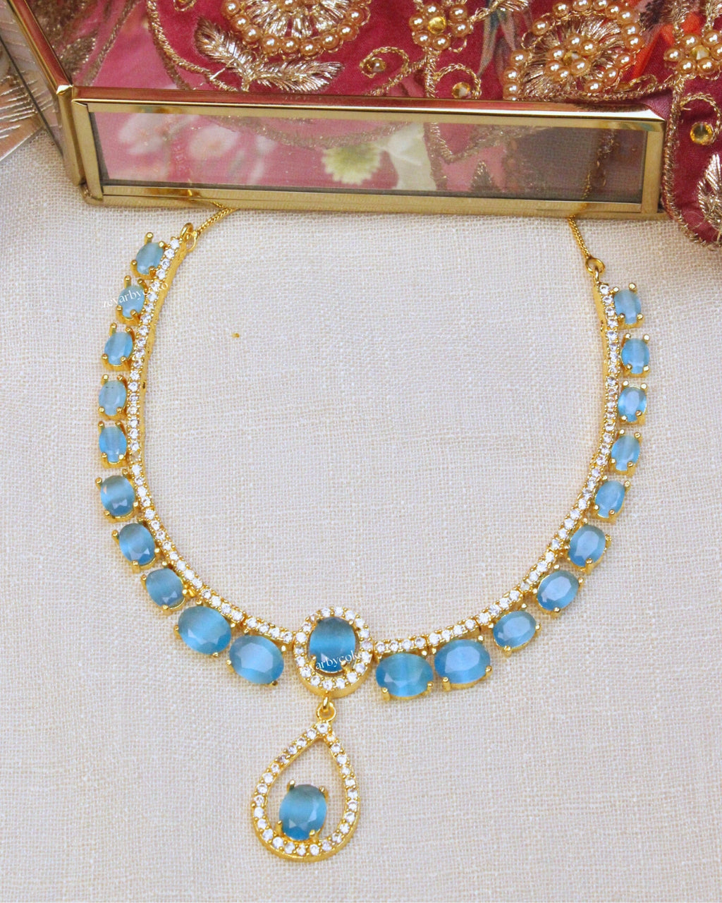 COKO's American Diamond Zircon Necklace set - Vanita