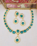 COKO's American Diamond Zircon Necklace set - Vanita