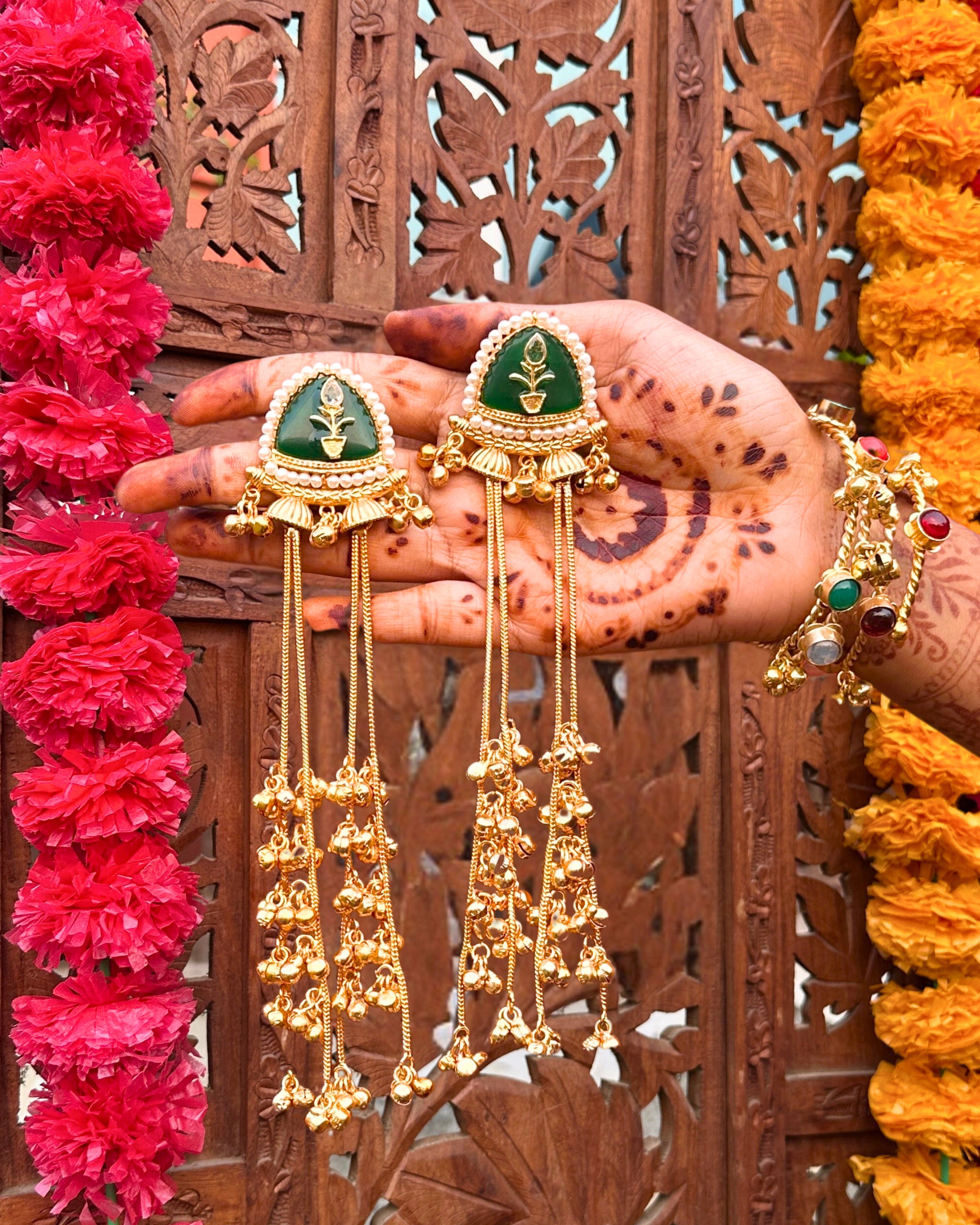 Aahana Kashmiri Brass Jhumka Earrings