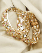 COKO's Moissanite Kundan Openable Bangles Set of 2- Mihika