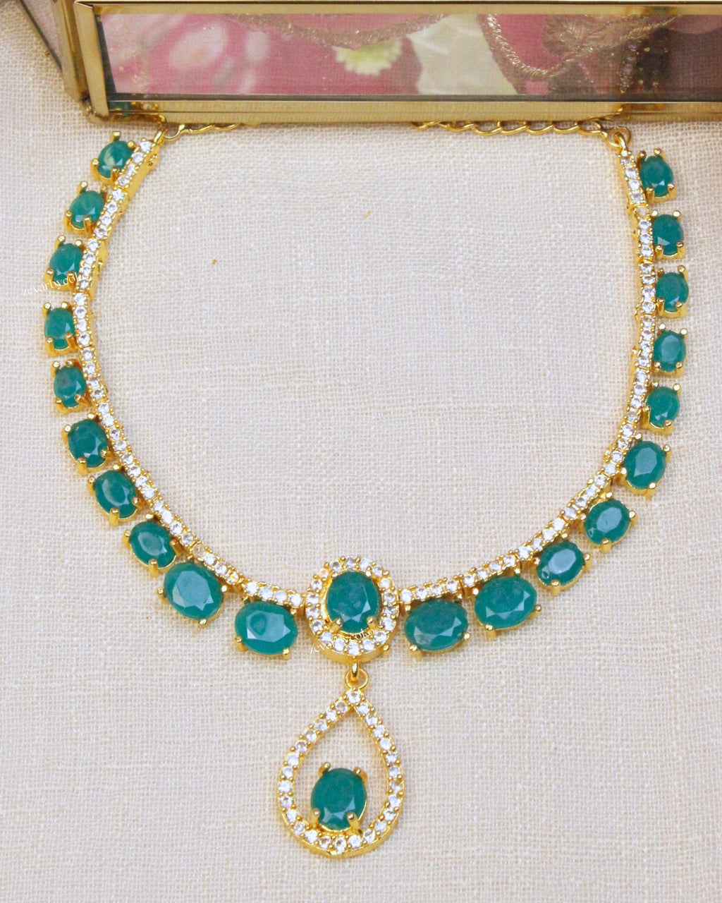 COKO's American Diamond Zircon Necklace set - Vanita