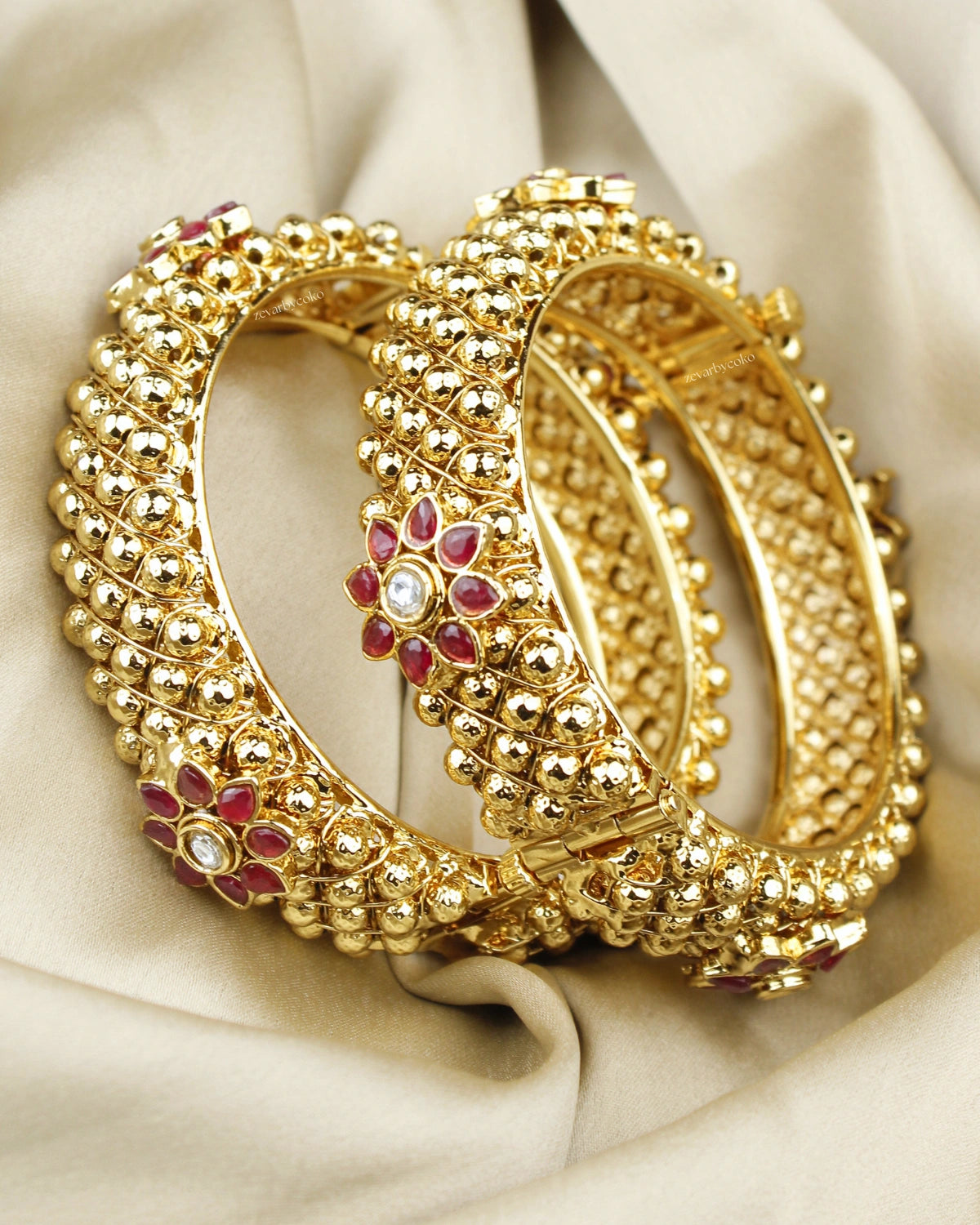 COKO's Heritage Openable Bangles Set of 2- Maini