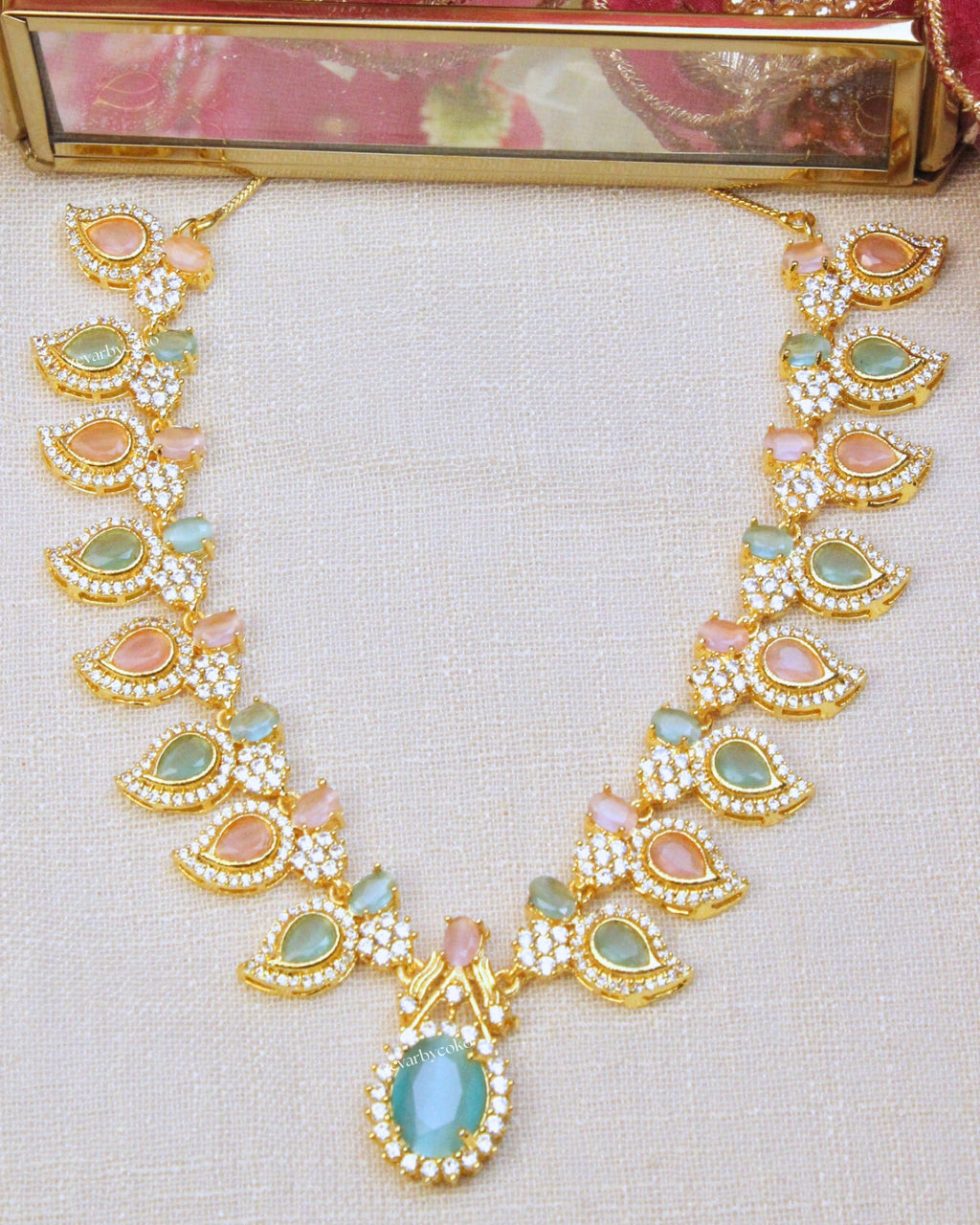 COKO's American Diamond Zircon Necklace set - Vasundhara