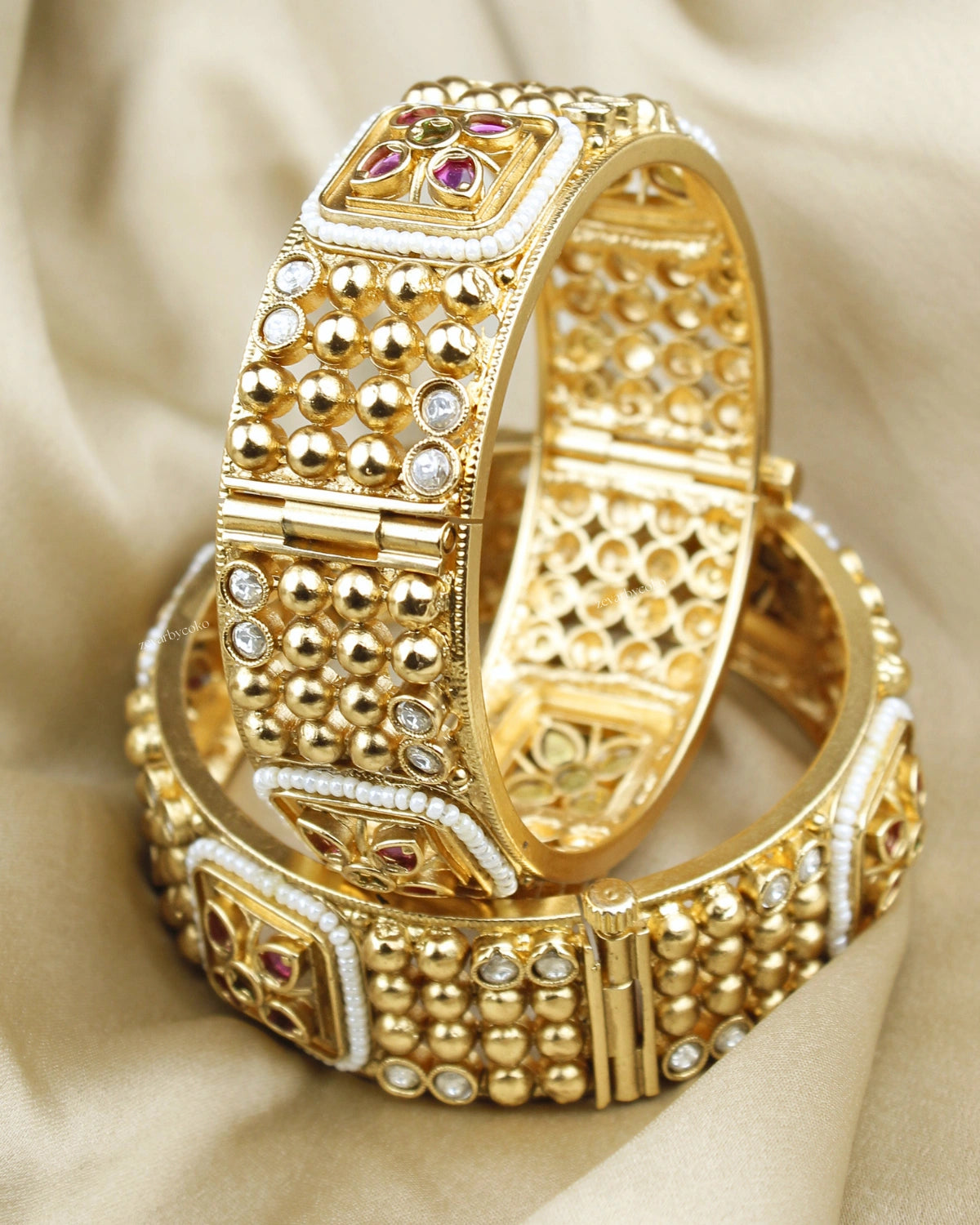 COKO's Heritage Openable Bangles Set of 2- Meghna