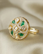 COKO's Kundan Polki Adjustable Ring-Rubina