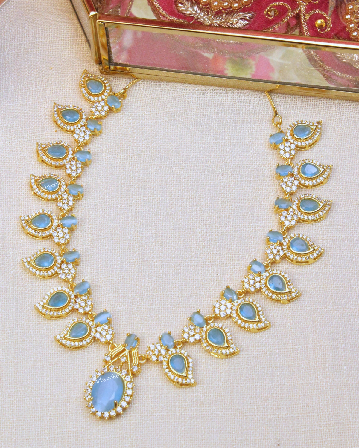 COKO's American Diamond Zircon Necklace set - Vasundhara