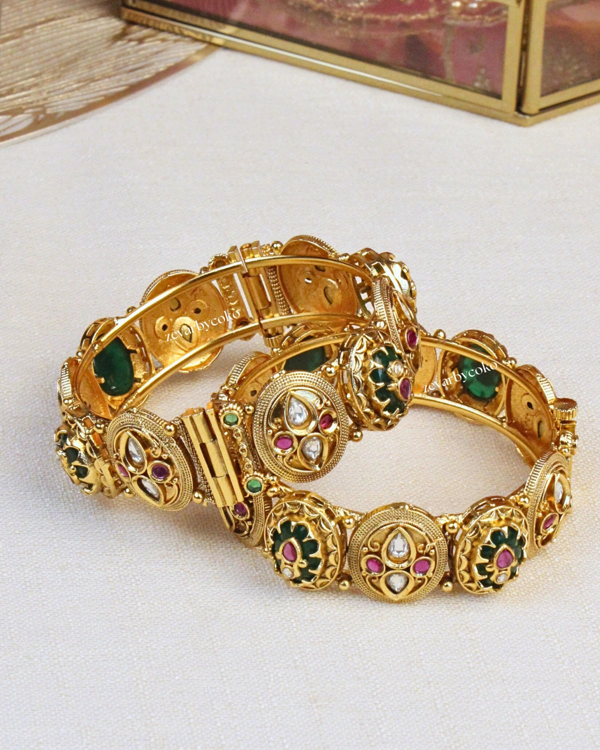 COKO's Heritage Openable Bangles Set of 2- Meera