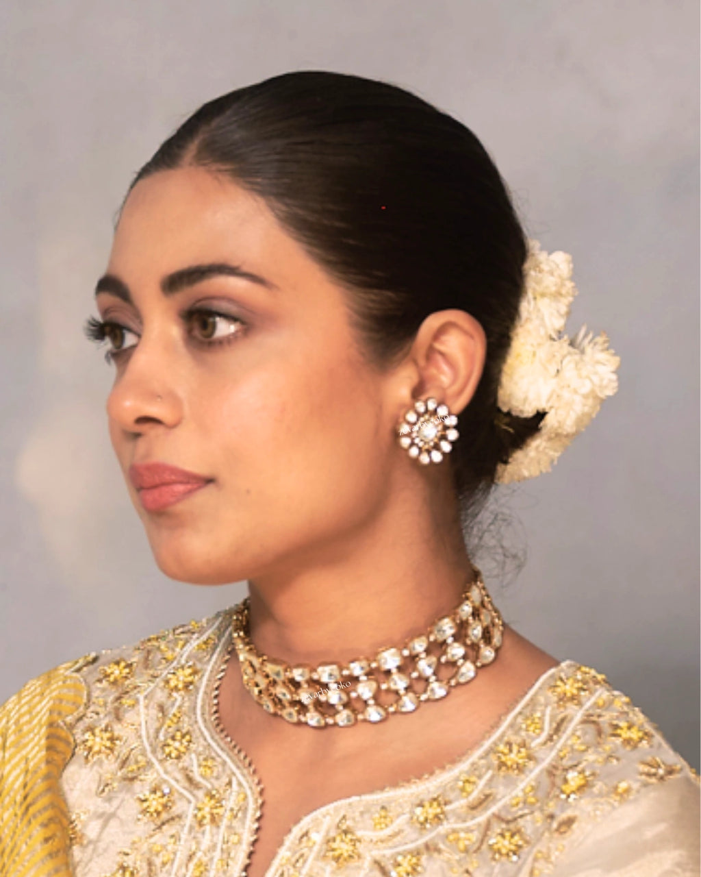 COKO's Polki Choker Necklace Set- Opalika