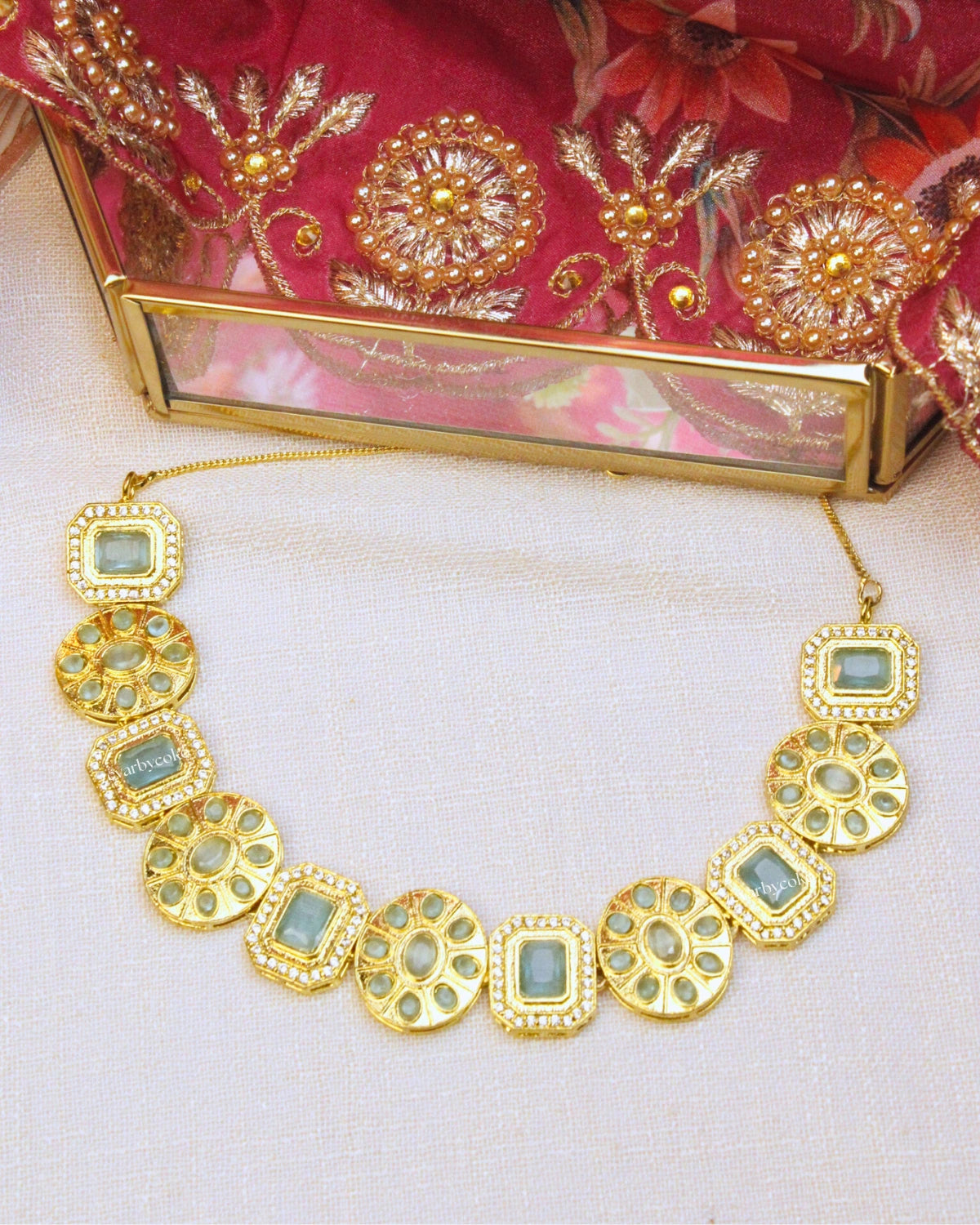 COKO's American Diamond Zircon Necklace set - Vasavi
