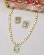 COKO's American Diamond Zircon Necklace set - Vasudha