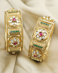 COKO's Heritage Openable Bangles Set of 2- Maina