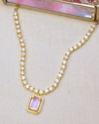 COKO's American Diamond Zircon Necklace set - Vasudha