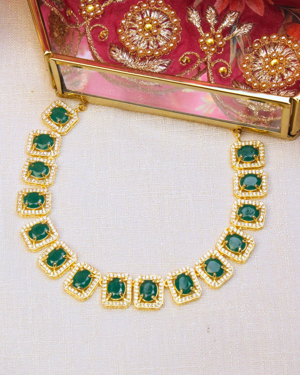 COKO's American Diamond Zircon Necklace set - Varuni