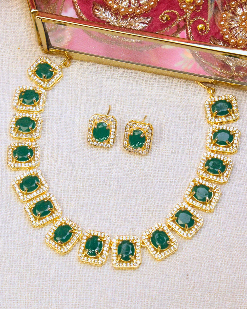 COKO's American Diamond Zircon Necklace set - Varuni