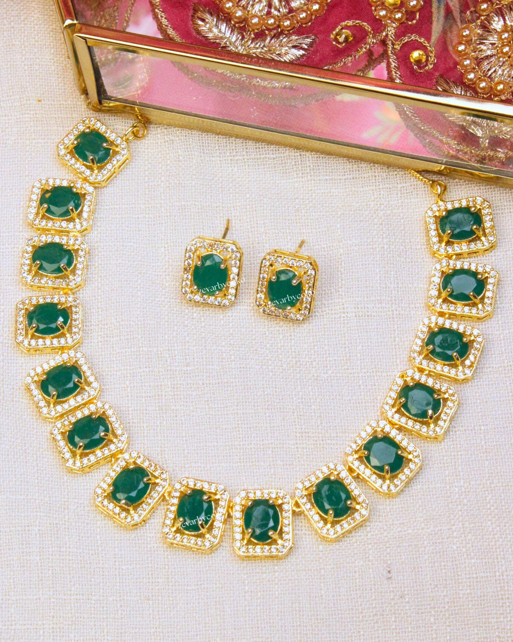 COKO's American Diamond Zircon Necklace set - Varuni