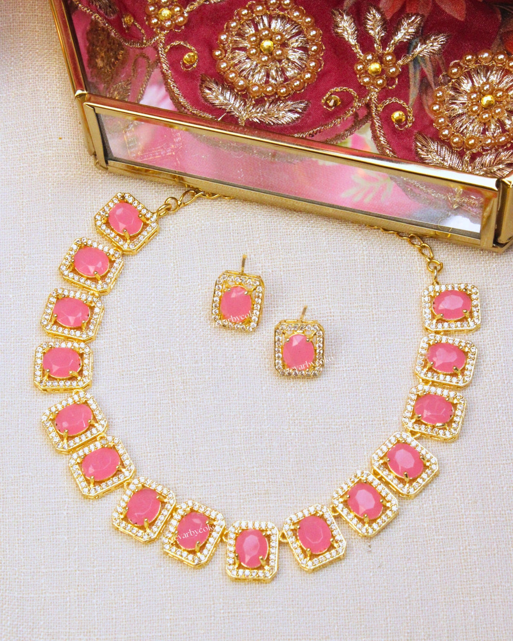 COKO's American Diamond Zircon Necklace set - Varuni