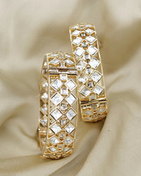 COKO's Moissanite Polki Bangles Set of 2 Meher