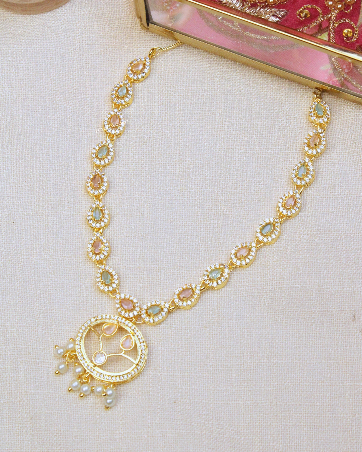 COKO's American Diamond Zircon Necklace set - Vedah