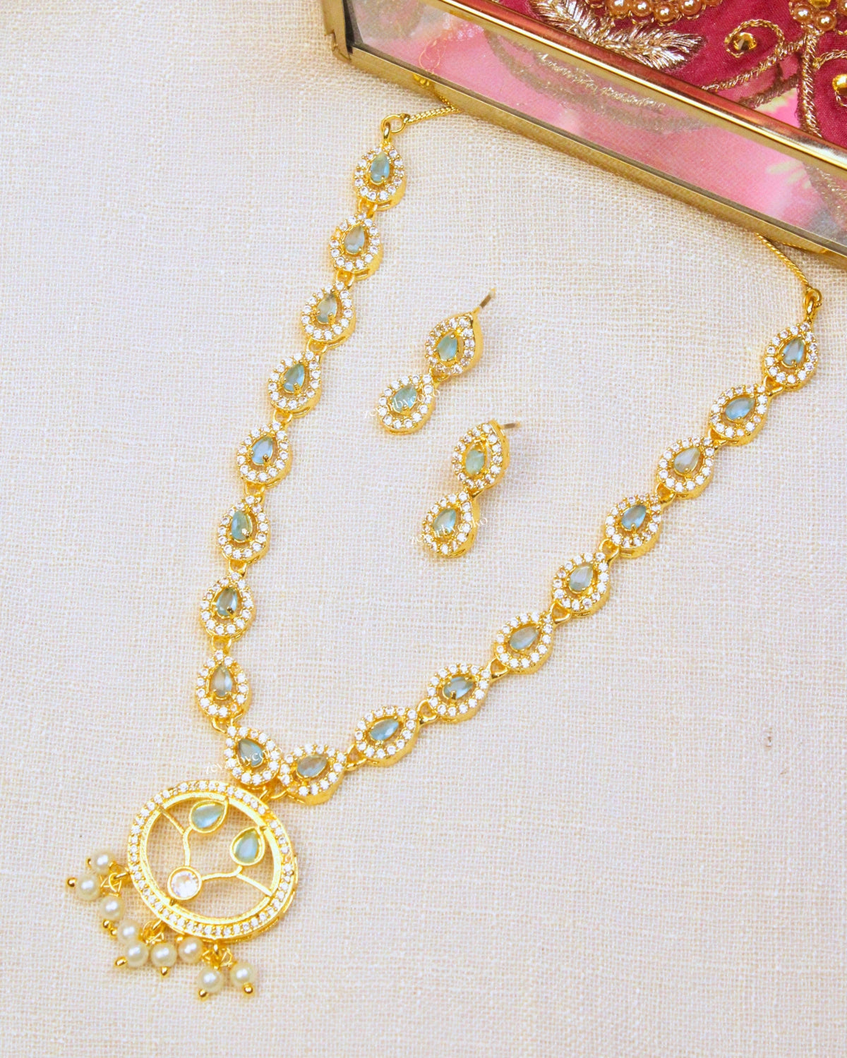 COKO's American Diamond Zircon Necklace set - Vedah