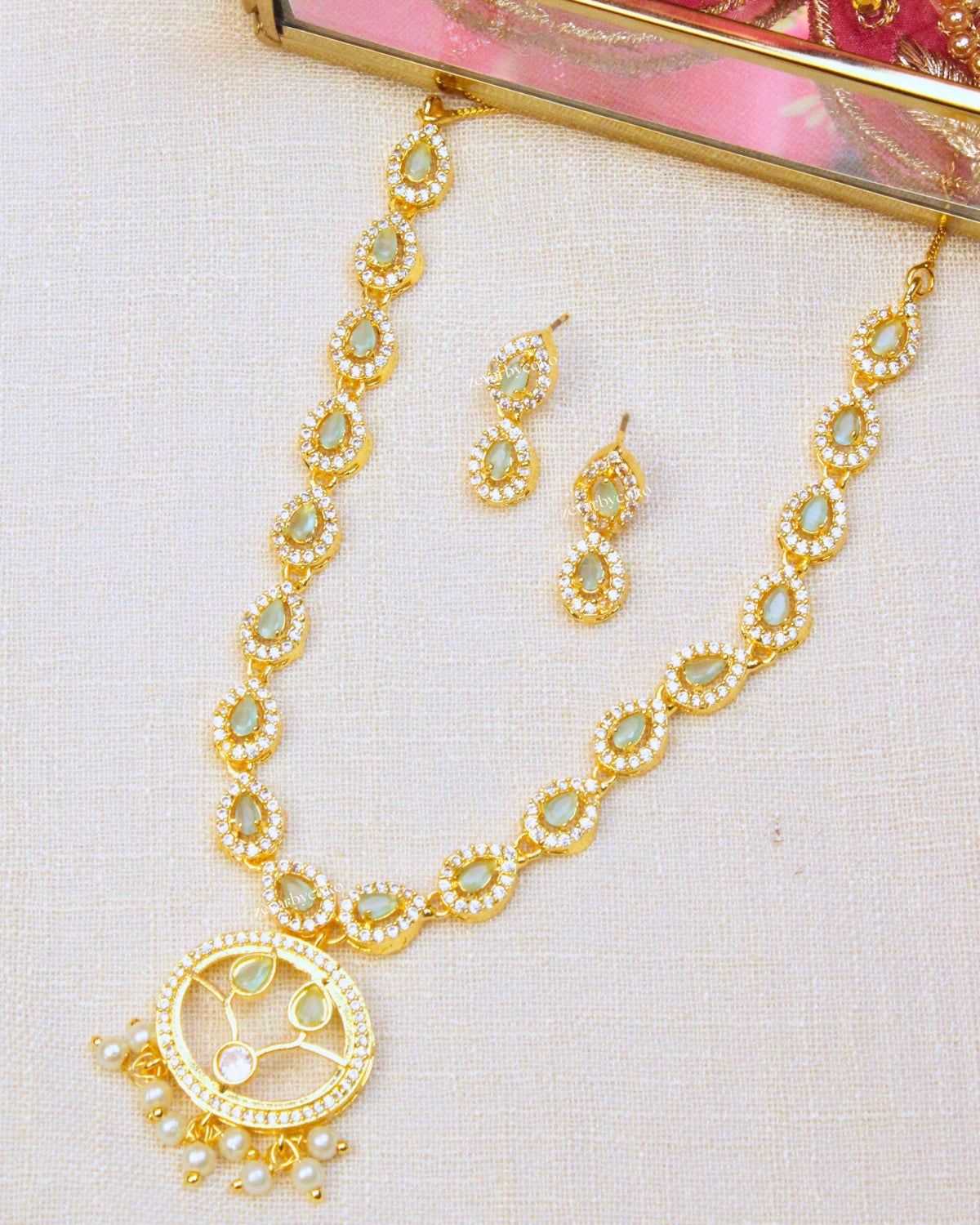 COKO's American Diamond Zircon Necklace set - Vedah