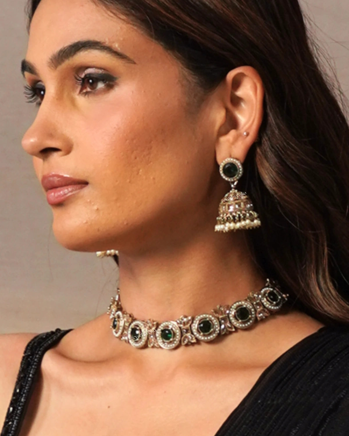Coko's Ragini Reverse AD Polki Necklace Set