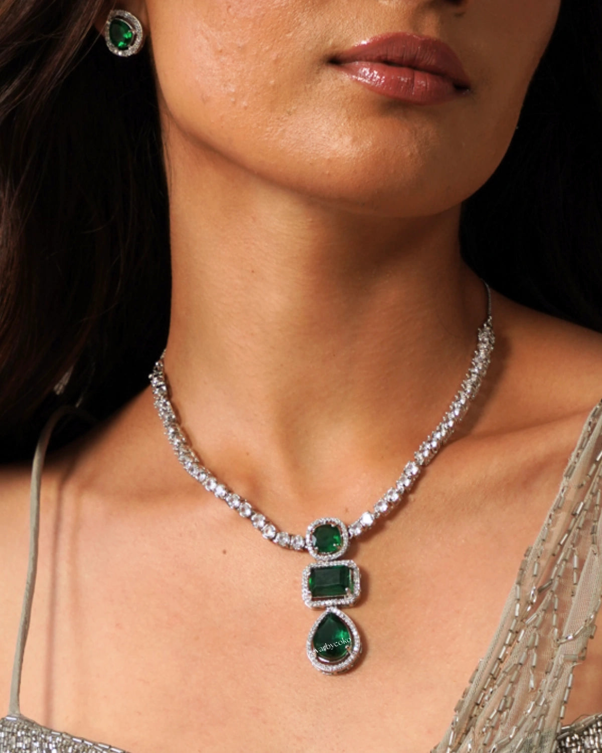COKO's American Diamond Necklace set - Vaanya