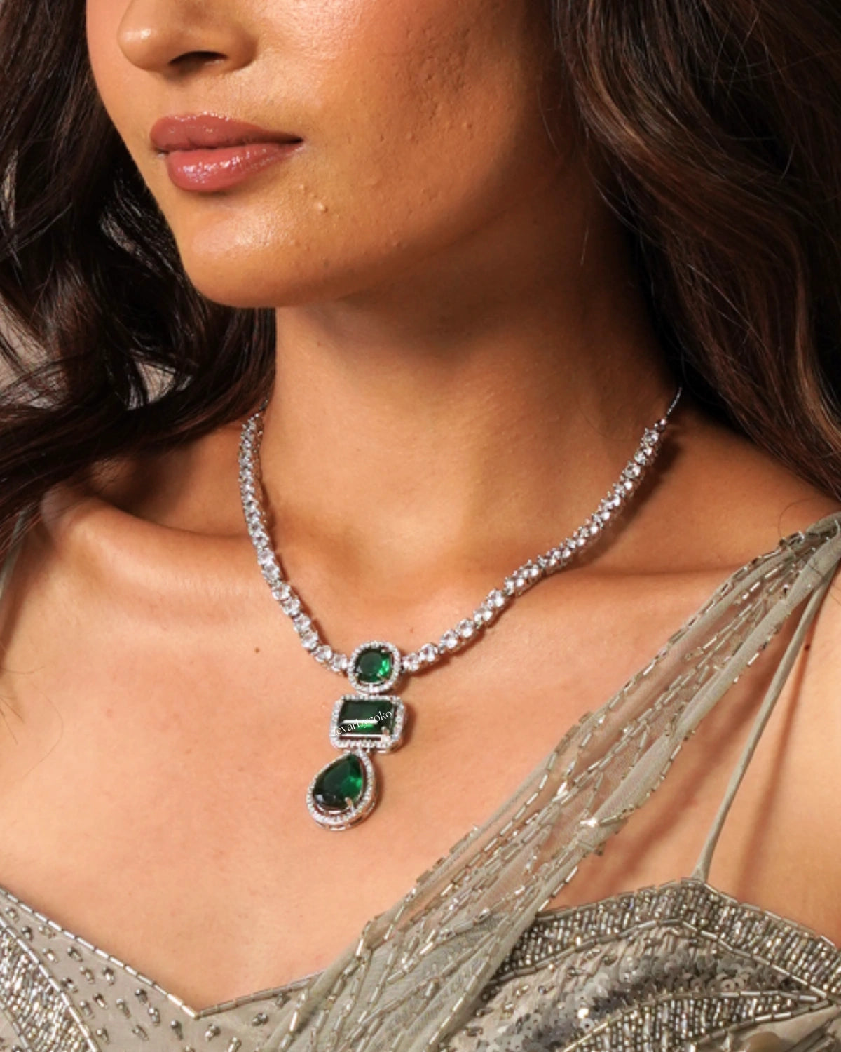COKO's American Diamond Necklace set - Vaanya