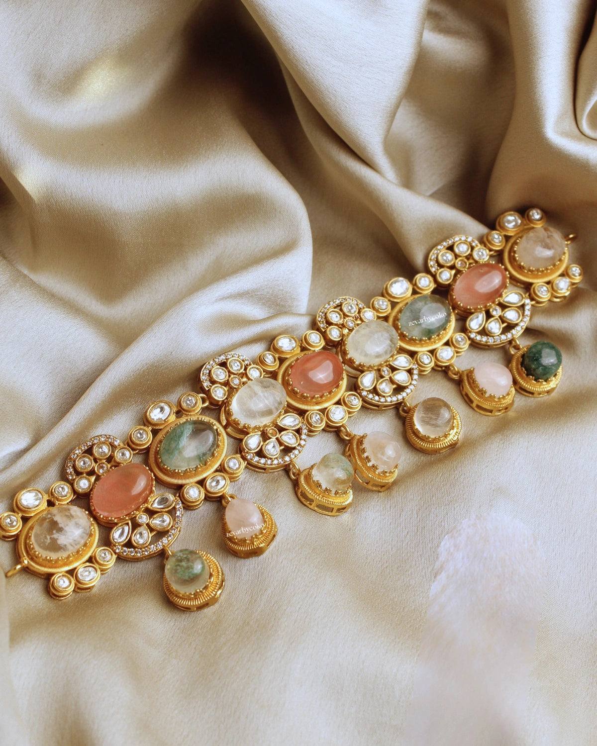 COKO's Sabya Inspired Navratna Necklace Set - Niharika