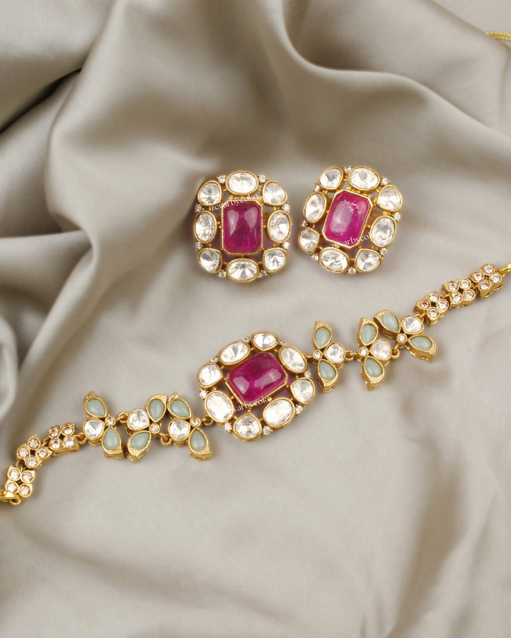 COKO's Sabya Inspired Navratna Necklace Set - Naira