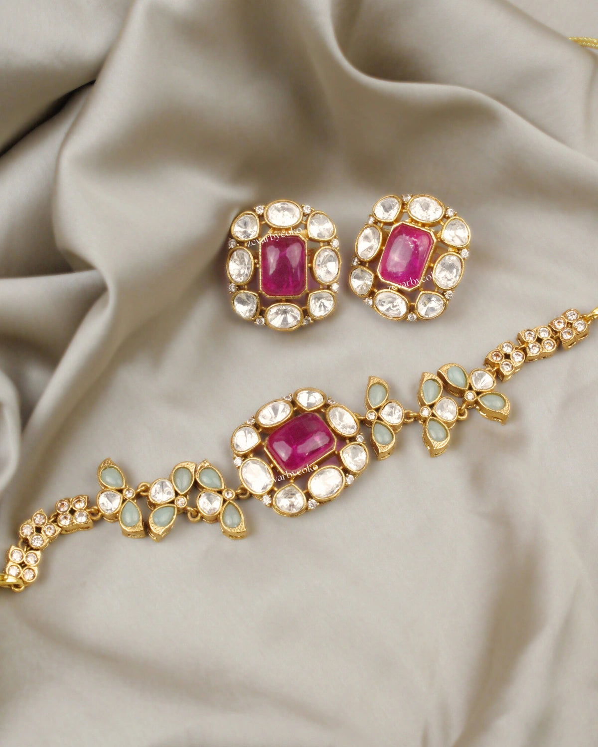 COKO's Sabya Inspired Navratna Necklace Set - Naira