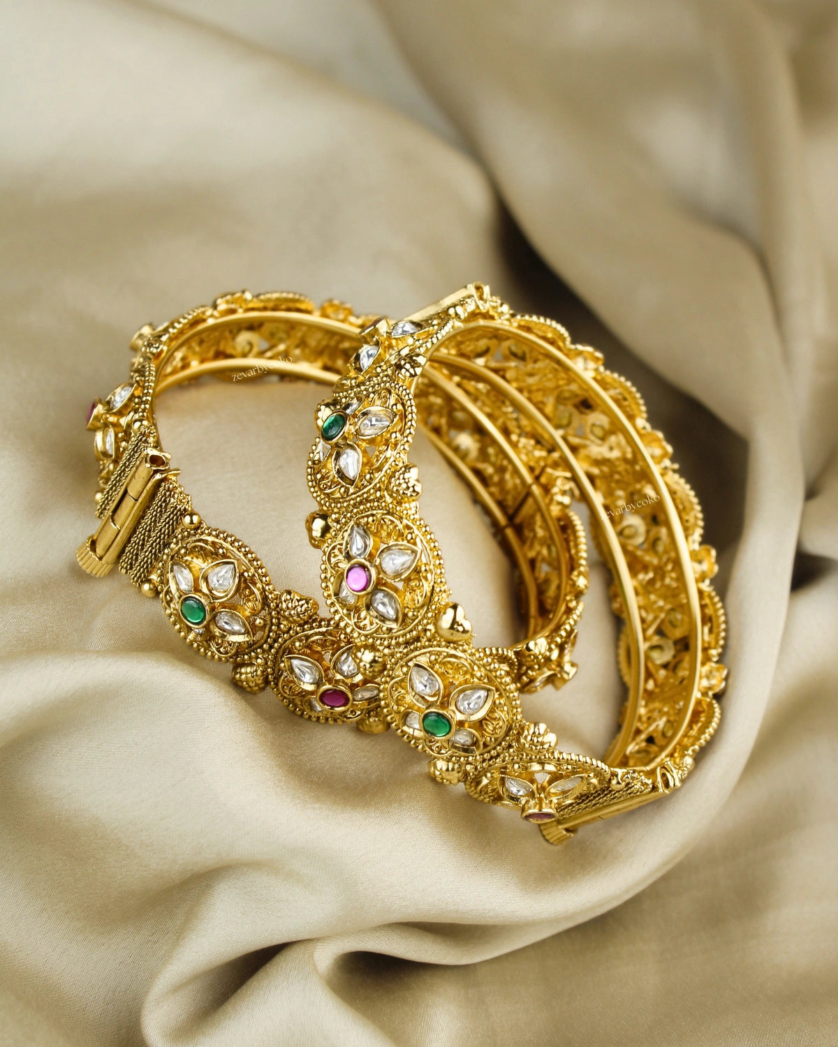 COKO's Heritage Openable Bangles Set of 2- Medha