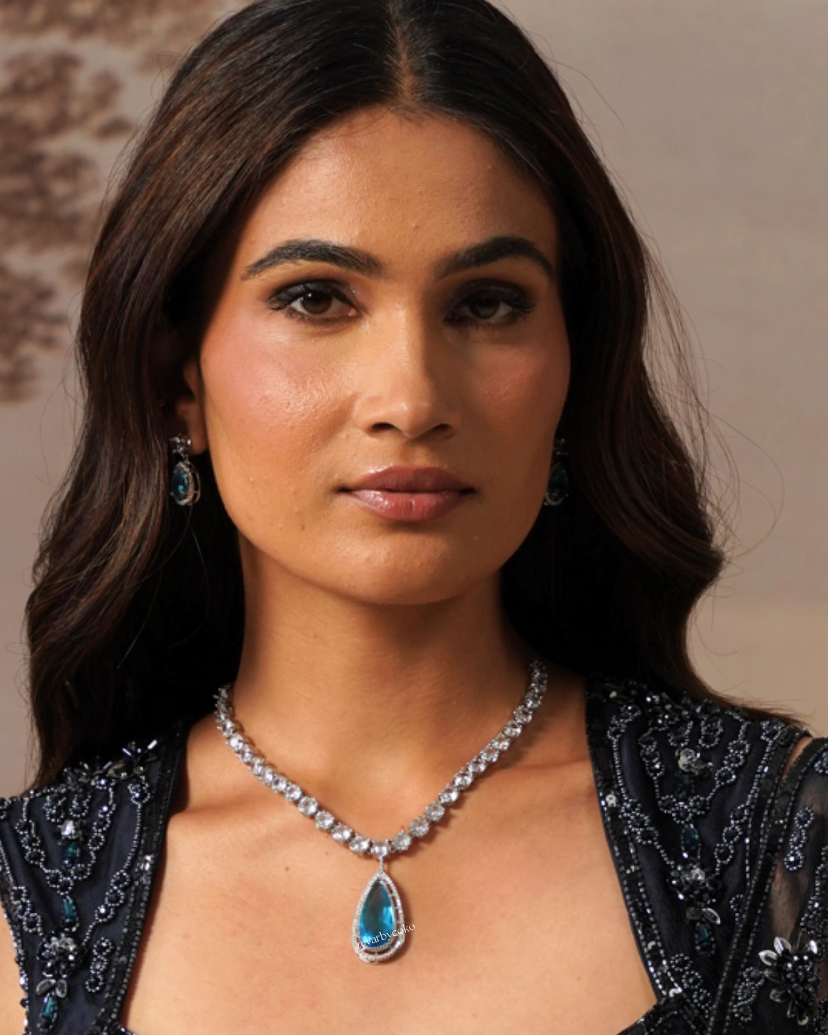 COKO's American Diamond Zircon Necklace set - Vamika