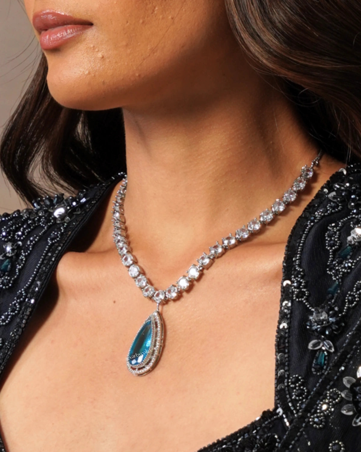 COKO's American Diamond Zircon Necklace set - Vamika