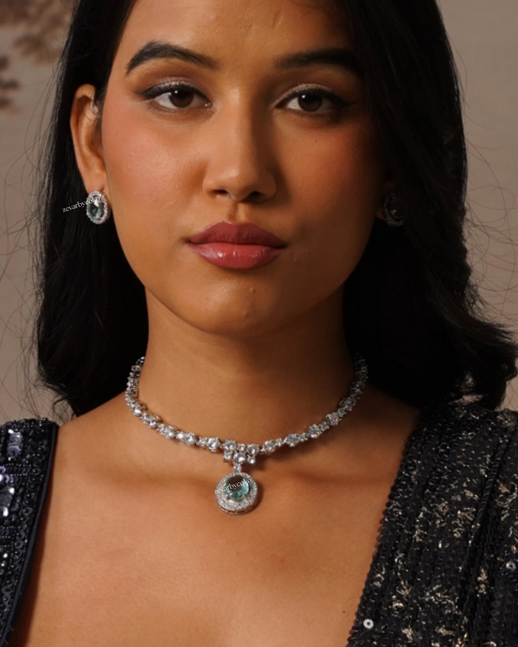 COKO's American Diamond Zircon Necklace set - Virusha