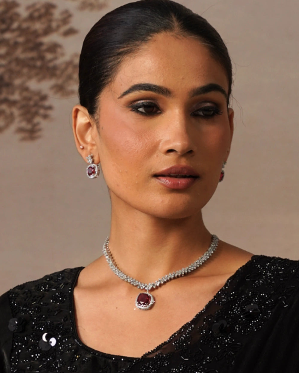 COKO's American Diamond Zircon Necklace set - Vaani