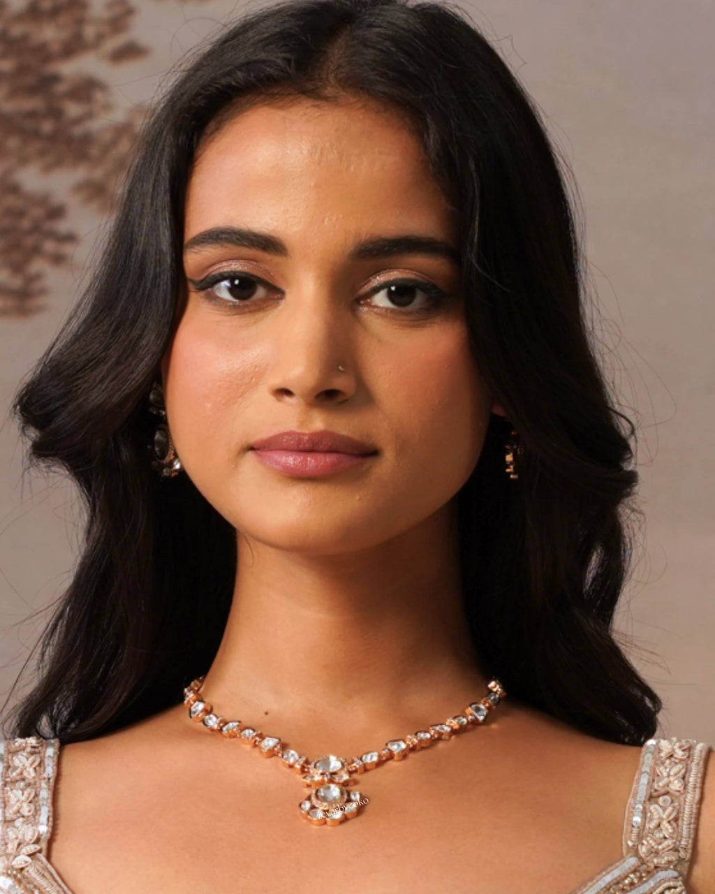 COKO's Carat Moissanite Polki Necklace Set- Namya