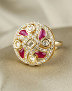 COKO's Kundan Polki Adjustable Ring-Rubina