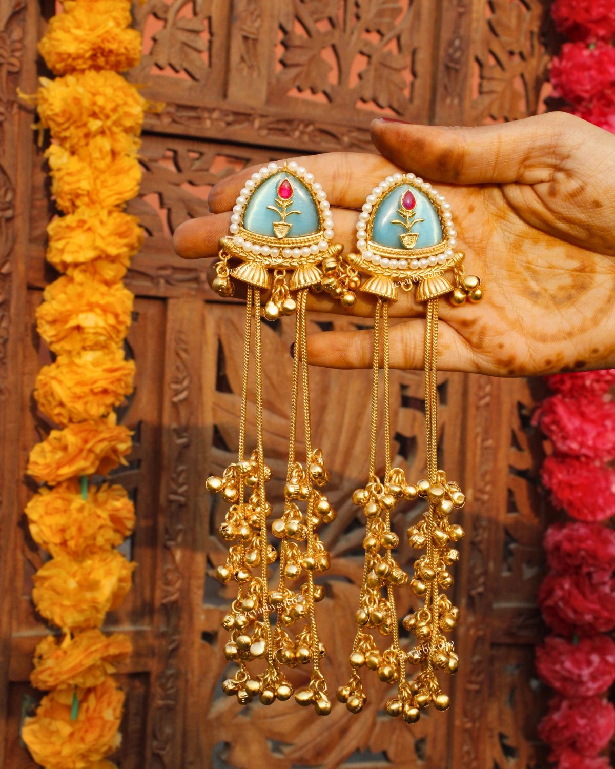 Asmita Kashmiri Earrings with ghungroos