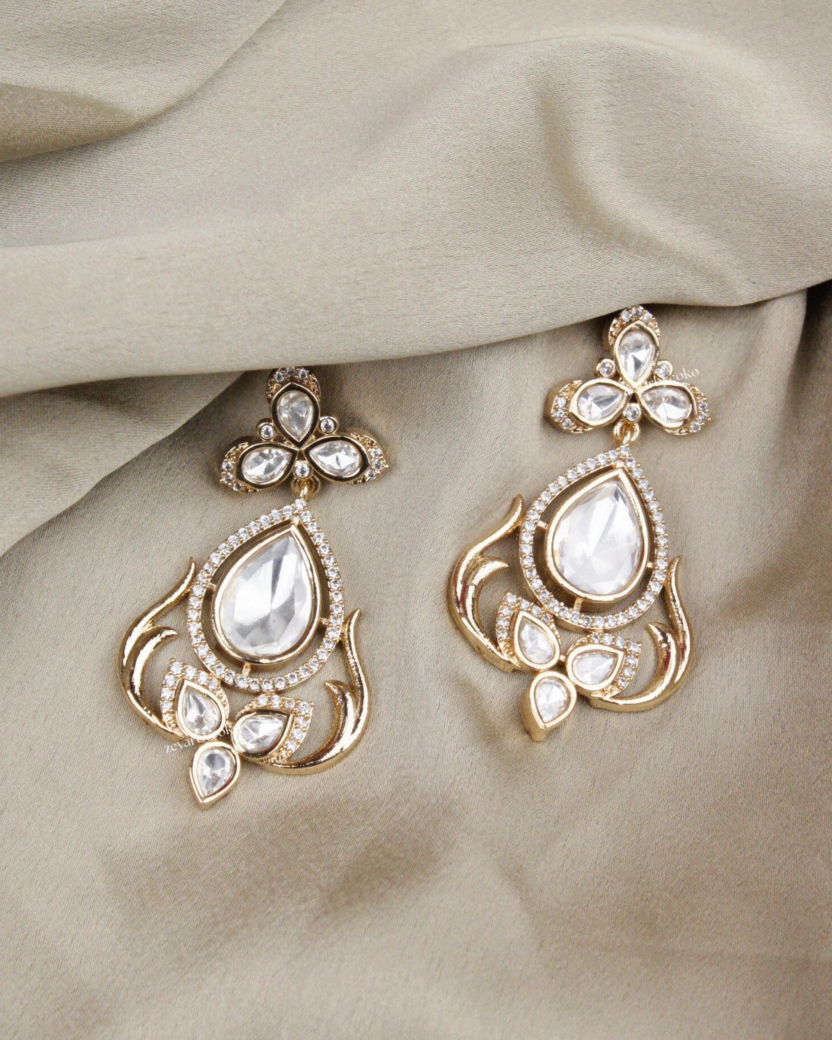 COKO's Carat Moissanite Polki Necklace Set- Nimisha