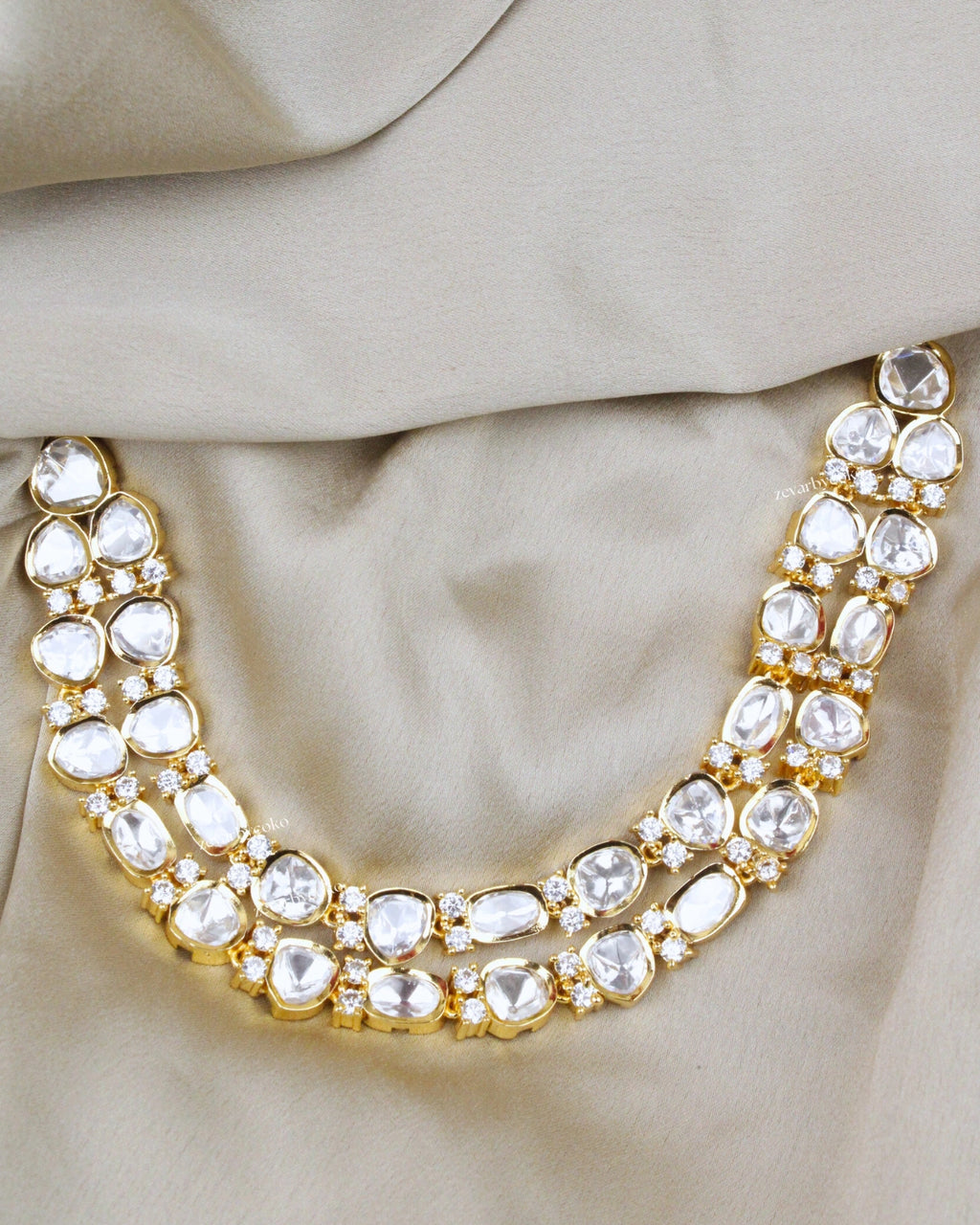 COKO's Carat Moissanite Polki Necklace Set- Naina